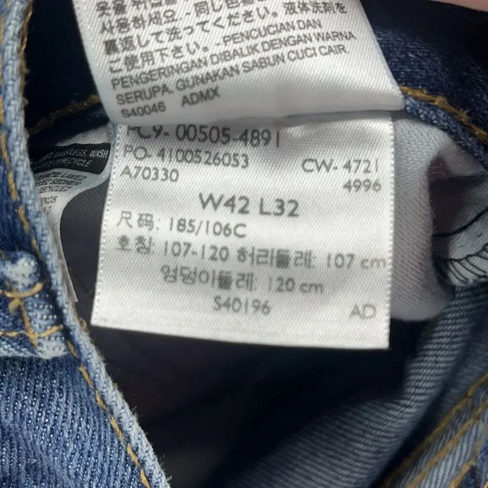 LEVI LEVIS 505 REGULAR FIT MENS JEANS SIZE‎ 42 X 32 RED TAB